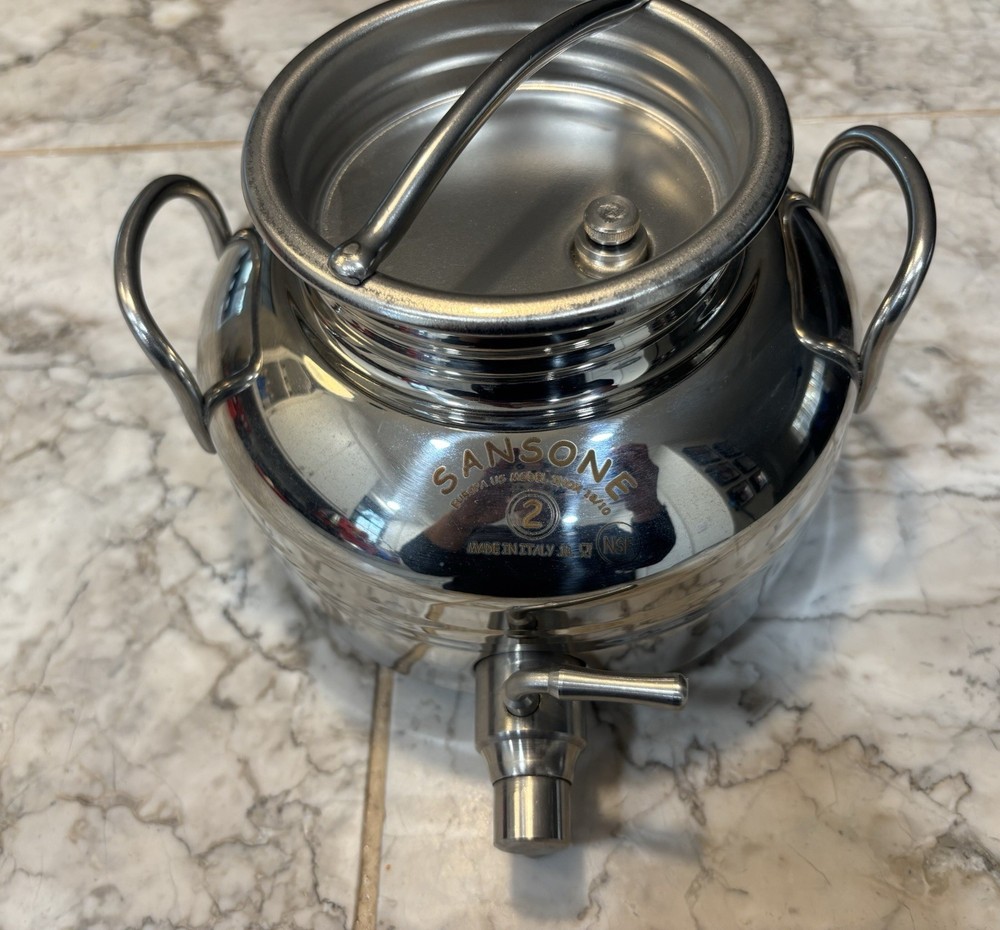 Sansone EUROPA INOX 18/10 Stainless Steel  2Liter Tank Dispenser - Made In Italy