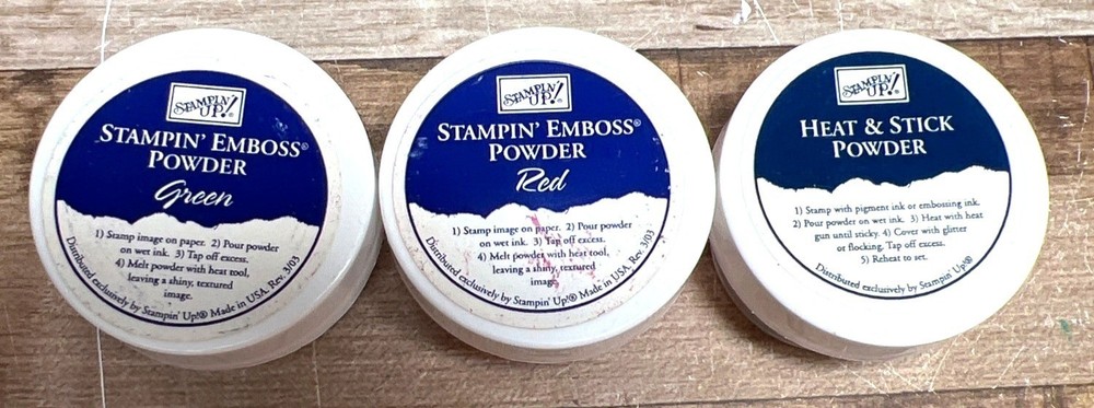 Stampin Up Emboss Powder Red Green White Full