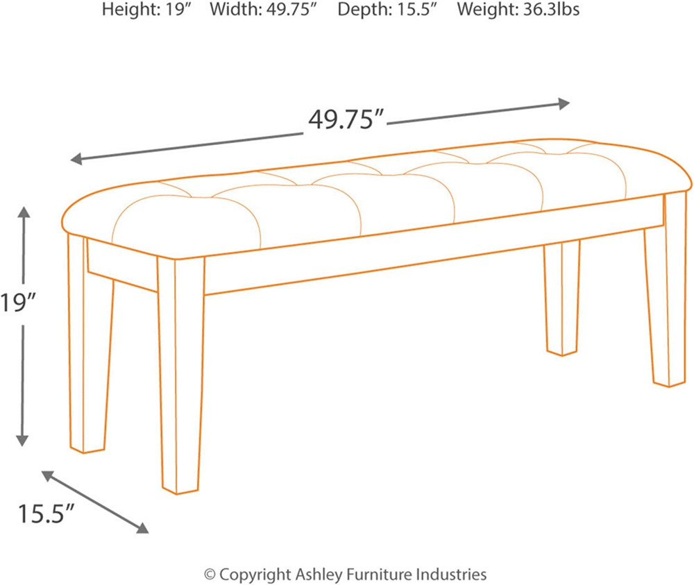 Ralene Tufted Upholstered Dining Room Bench, Medium Brown