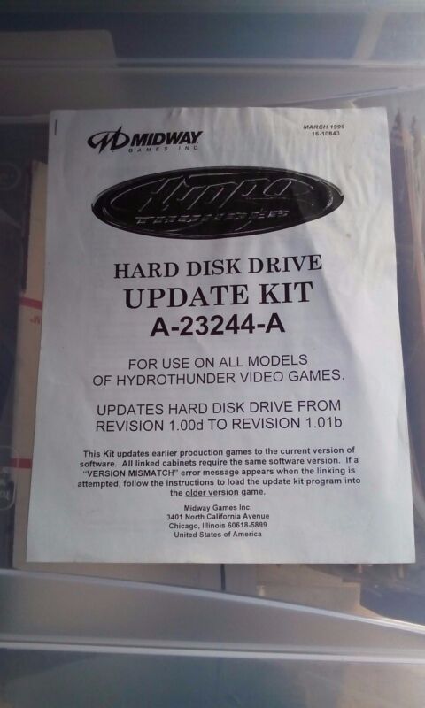 hydro thunder arcade update disks manual