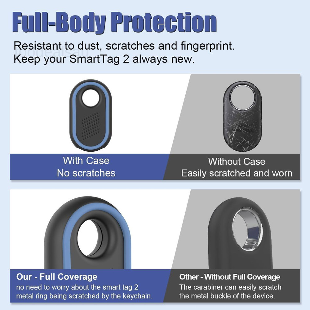 2 Pack Compatible for Samsung Galaxy SmartTag2 2 (Black & Blue)