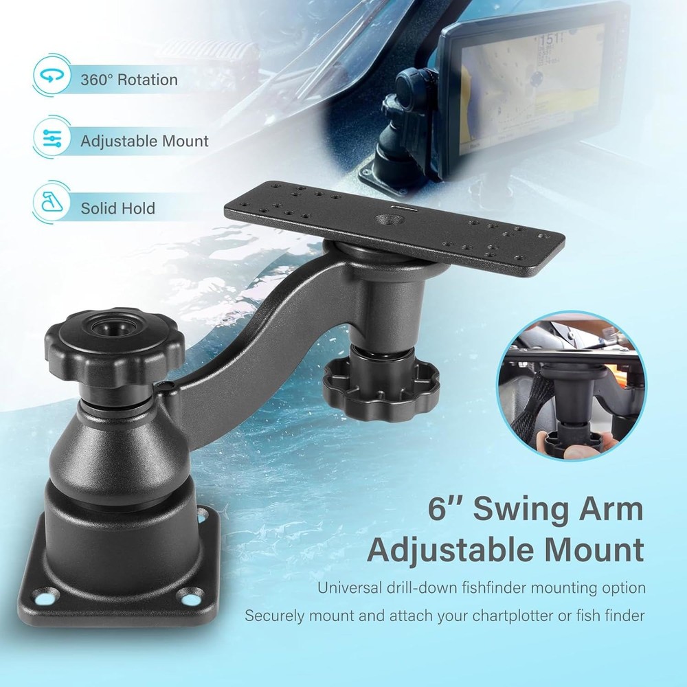 For Fish Finder & Chartplotters Fishfinder Mount with 6" Swing Arm for echoMAP