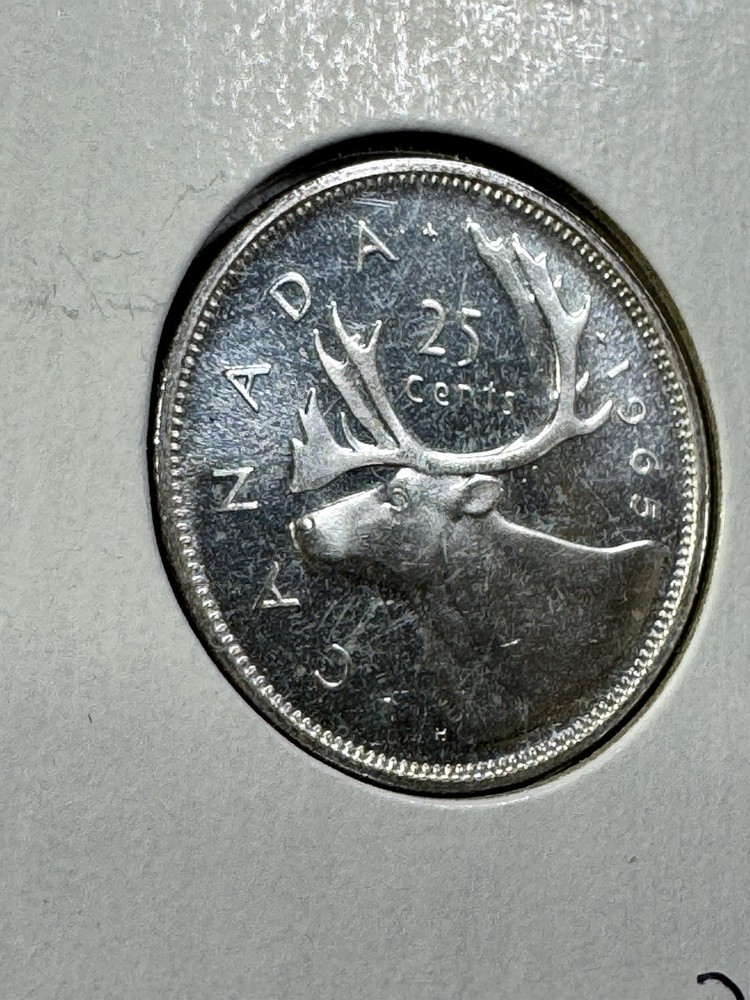 1965 Canada 25 Cents Silver Coin