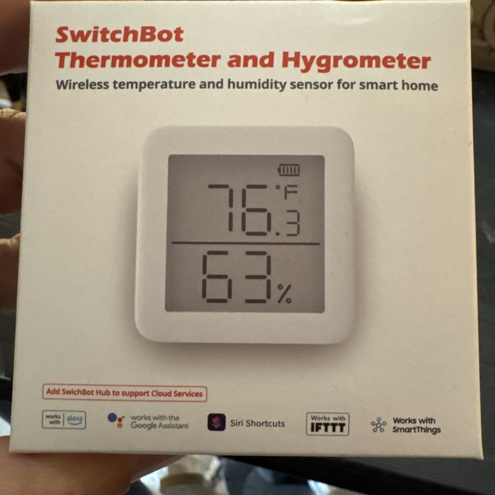 Hygrometer Thermometer Alexa by SwitchBot - iPhone Android Wireless Temperature