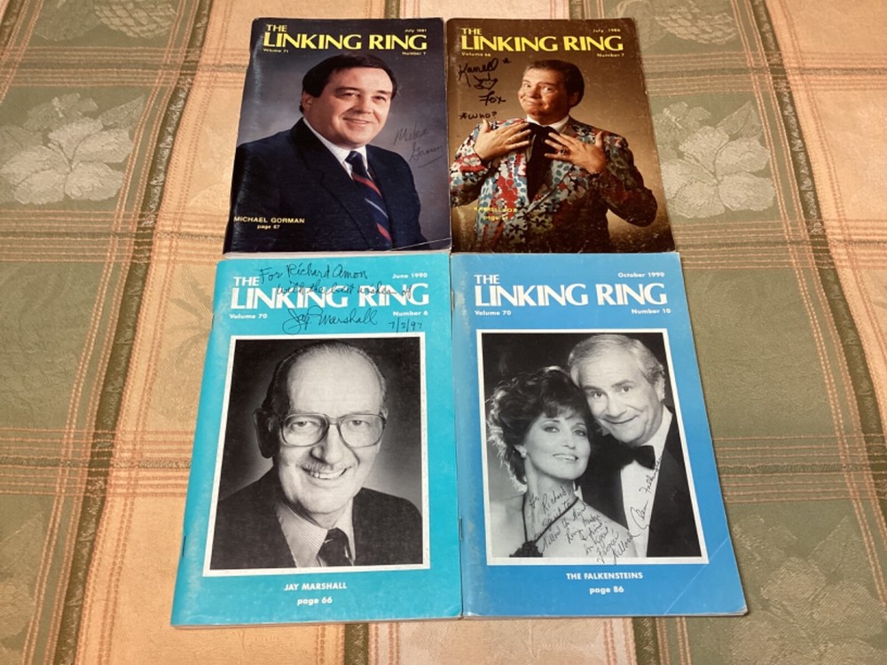 4 Autographed Issues of The Linking Ring Magic Magazine