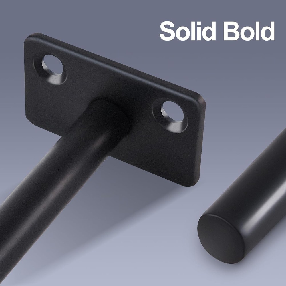 12 Pcs 8" Black Solid Steel Floating Shelf Bracket Blind 8 Inch