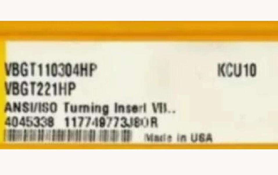 5  PCS  ORIGINAL  INSERTS     VBGT110304HP KCU10