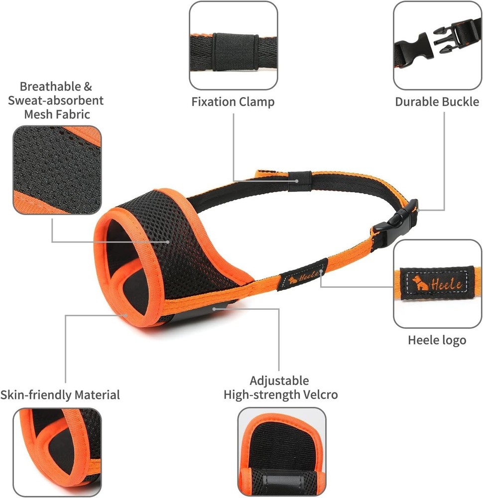 Soft Nylon Muzzle Anti Biting Barking Chewing,Air Mesh Breathable Drinkable A...