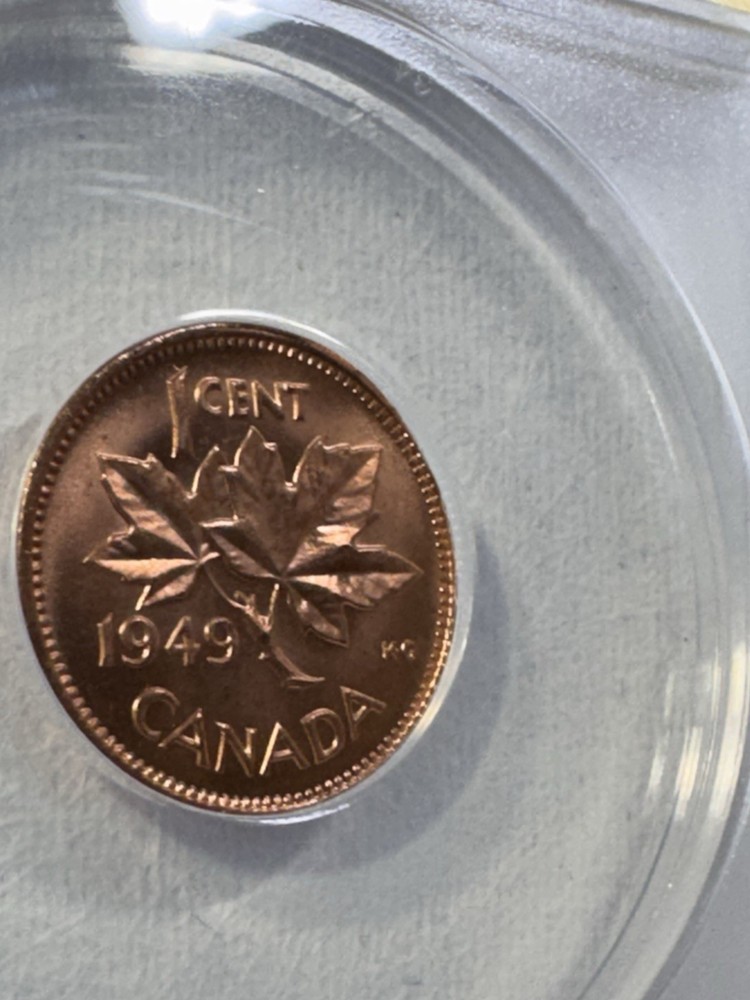 1949 Canada 1 Cent Graded MS 65 Rd by ANACS
