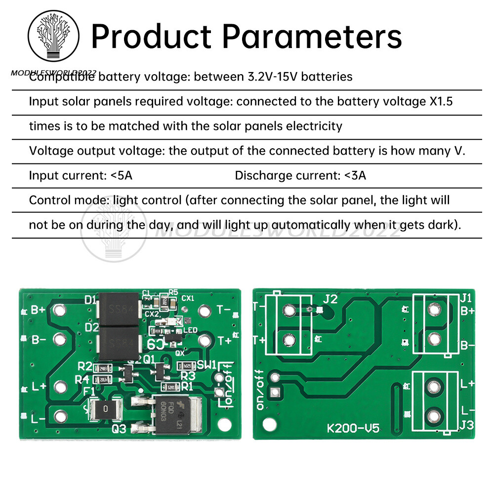 3.2V-15V Solar Light Circuit Control Board Solar Light Controller PCBA Board
