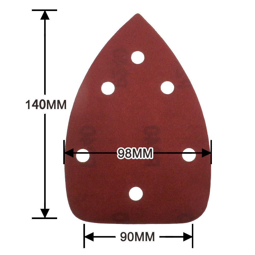 40-1000 Grit Sanding Sheets Triangle Mouse Detail Sander Pads 140mm Hook & Loop