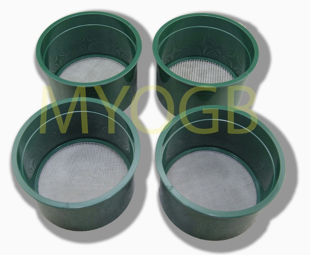 Stackable Plastic Sieve / Screen Kit 4 screens Classifying 10-20-30-40 Mesh-Gold