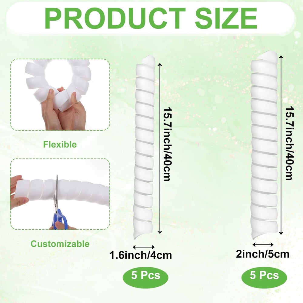 10 Pcs Plastic Spiral Tree Trunk Protector Tree Bark Protector Tube Wrap
