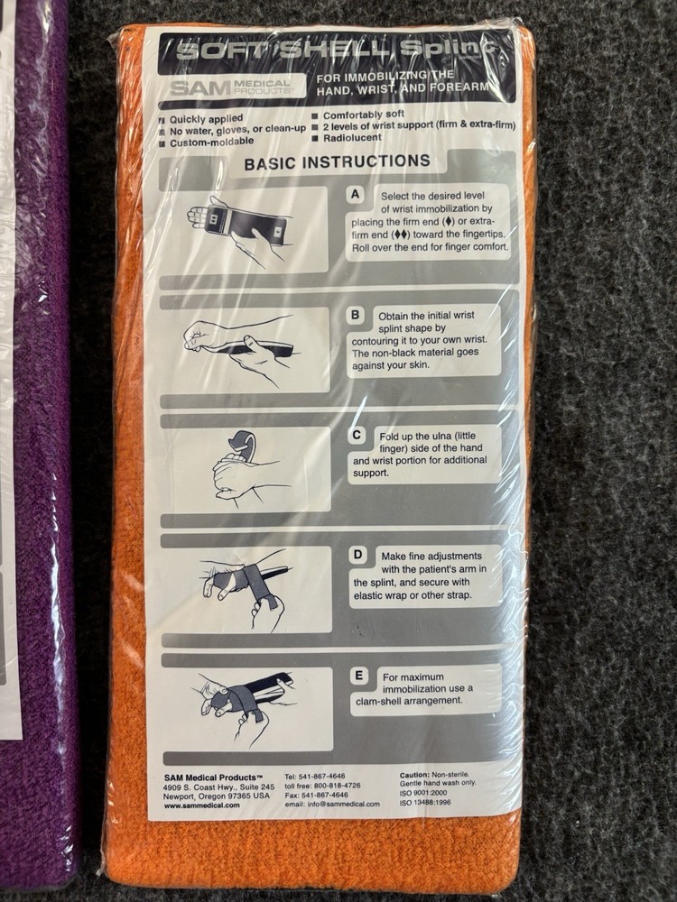 SAM Medical Products Soft Shell Splints Lot