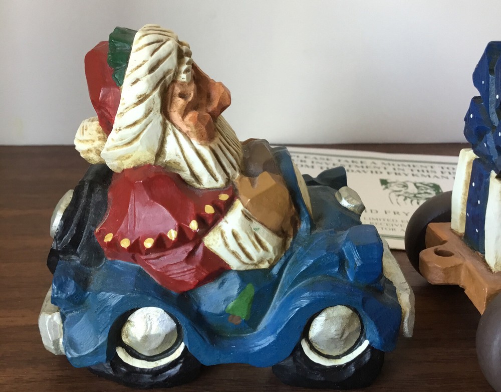 DAVID FRYKMAN SANTA CHRISTMAS CAR POLAR BEAR PULL STRING C11