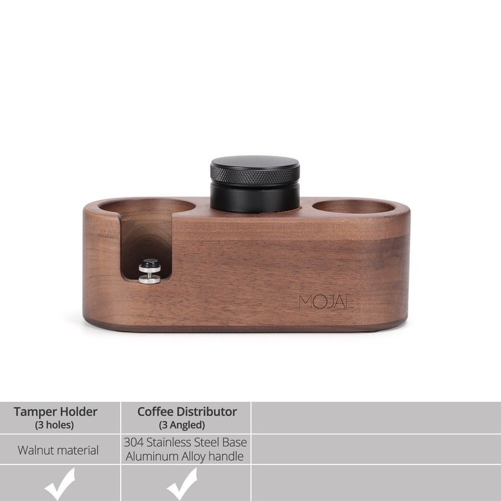 Coffee Distributor Wood Coffee Filter Tamper Holder set for Cafe Coffee Machine