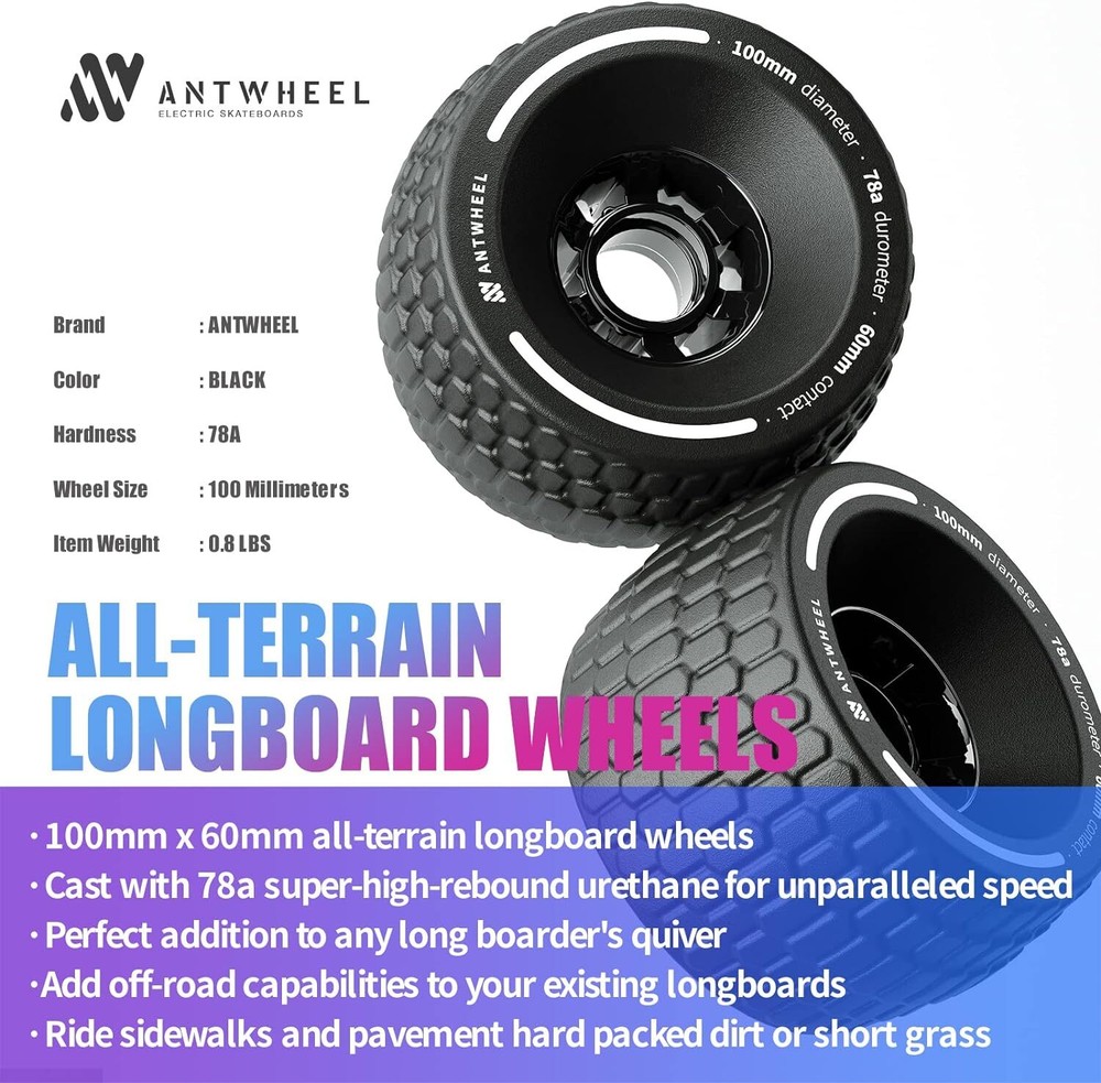 ANTWHEEL All-Terrain Longboard Wheels 100mm Electric