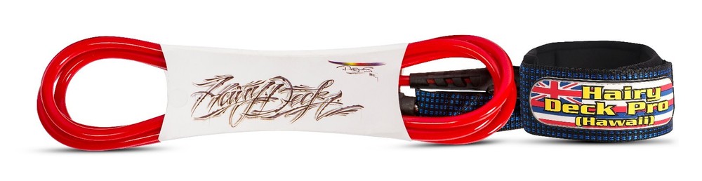 Hairy Deck Pro (Hawaii) PRO Series Surf Leash RED 10 FT
