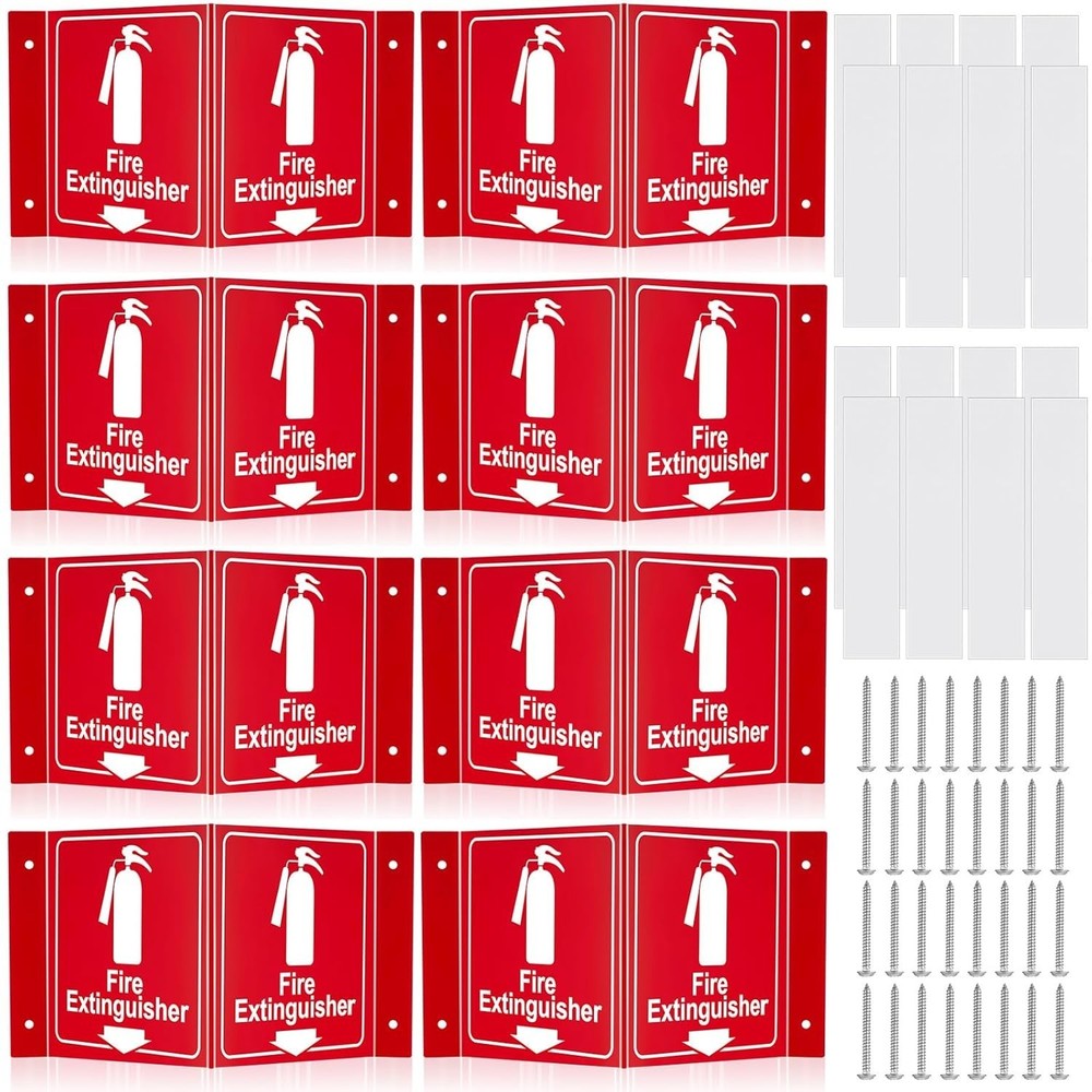 8 Sets 3D Fire Extinguisher Projecting Sign with Down Arrow 11.34" x 6.3"