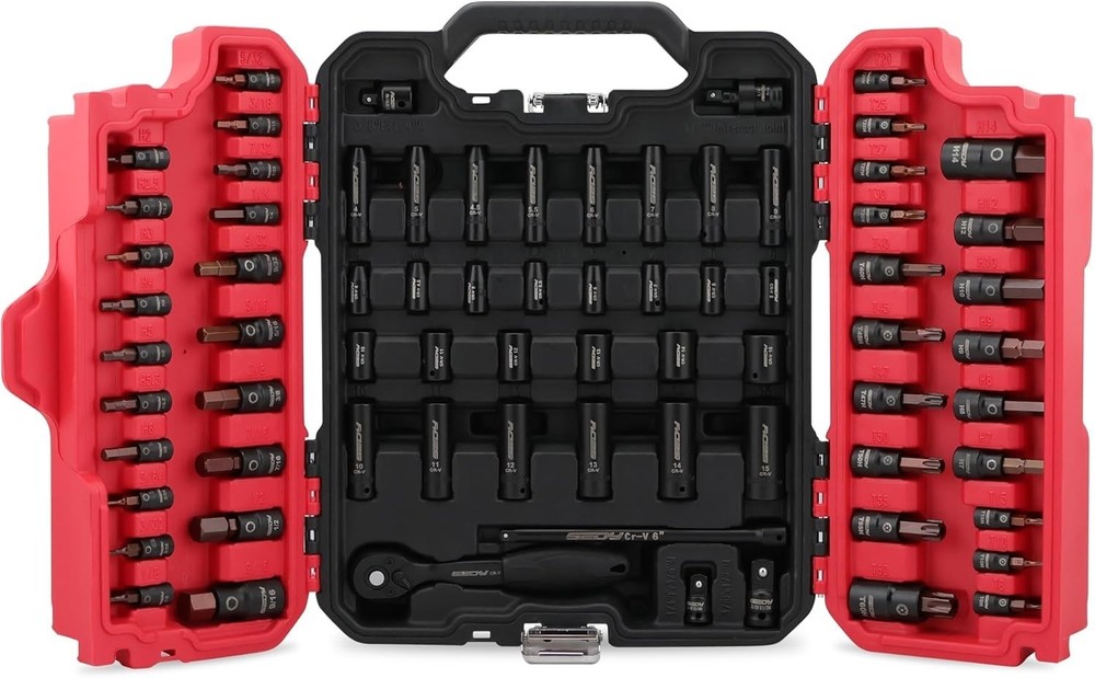 73-Piece Hex Torx Bit Impact Socket-Set, Master Impact Socket Set, SAE Metric