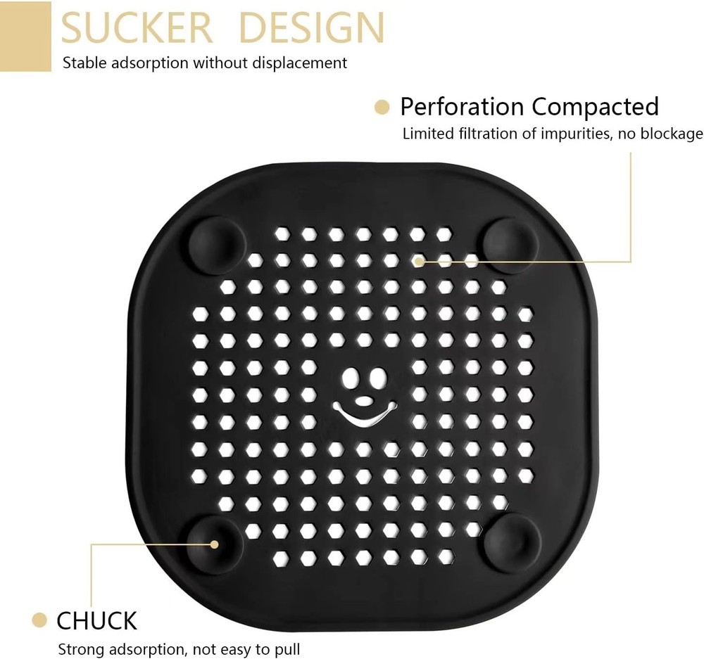 Stylish Silicone Shower Drain Protector with Suction Cup - Easy Cleanup Solution