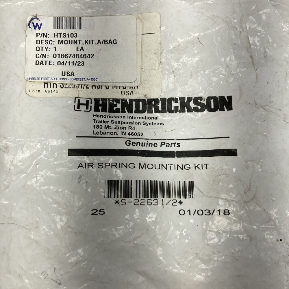 Hendrickson Air Spring Mount Kit HTS103 (New Old Stock)