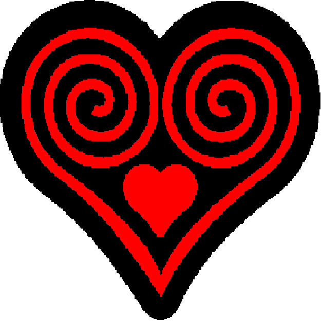 30 Custom Red Spiral Heart Personalized Address Labels
