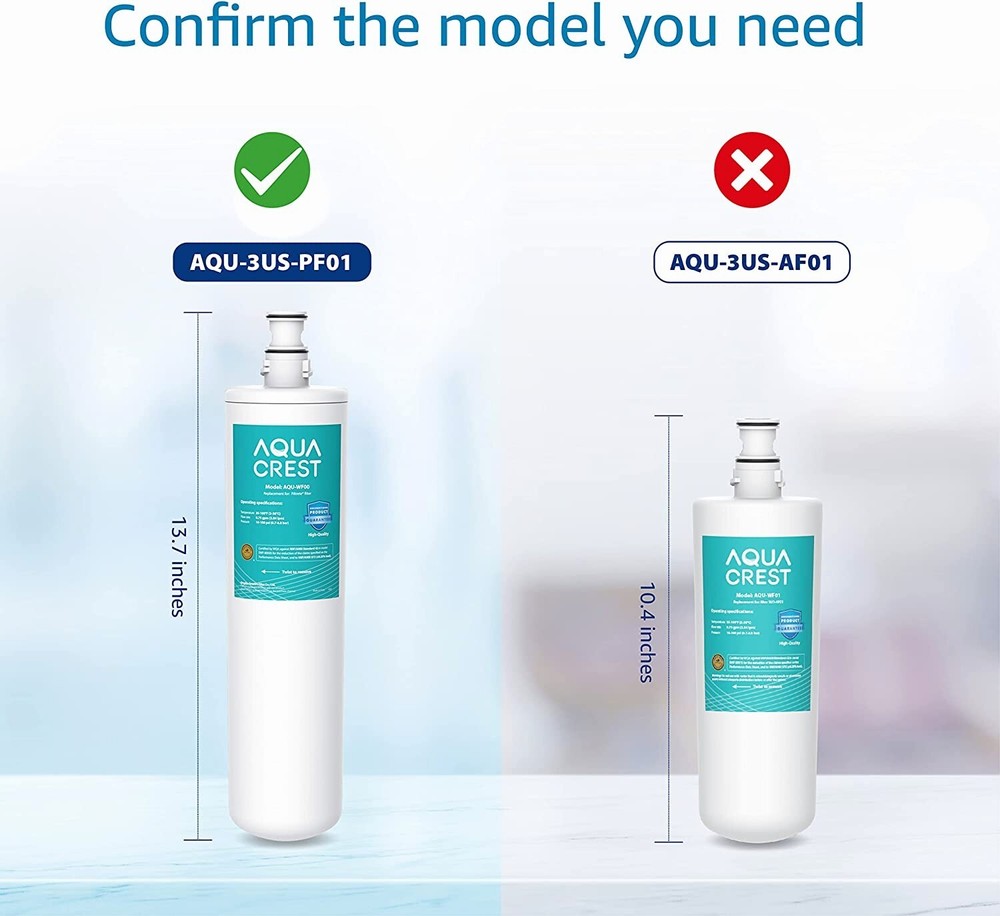 AQUA CREST 3US-PF01 Under Sink Water Filter，Pack of 6