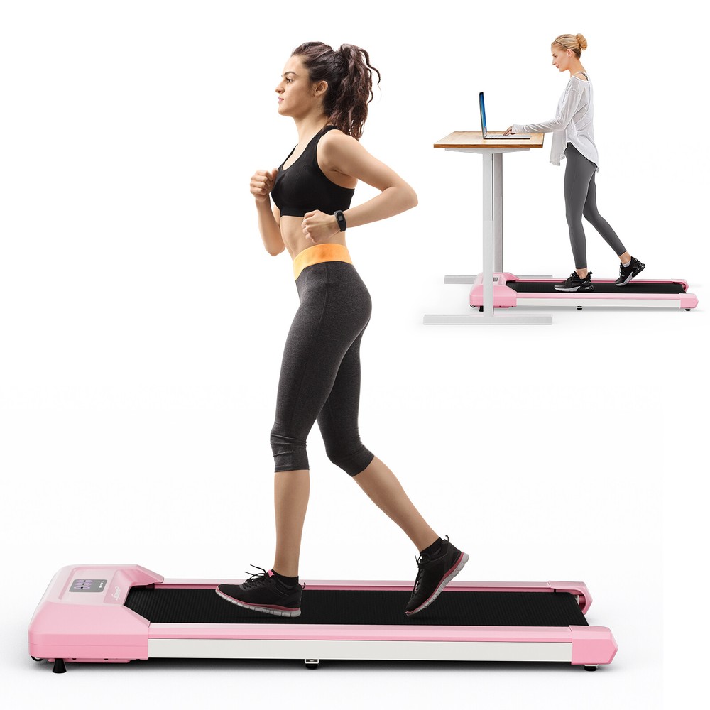 2.25 HP Walking Pad Under Desk Treadmill Jogging Machine w/ Remote Control Pink
