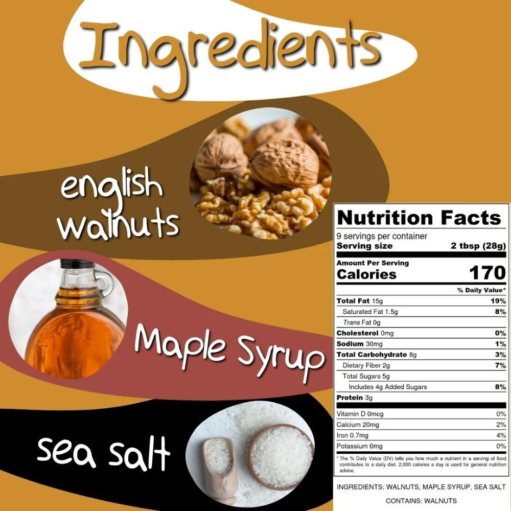 Crazy Go Nuts Walnut Butter - Maple, 9 oz (1-Pack) - Healthy Snacks