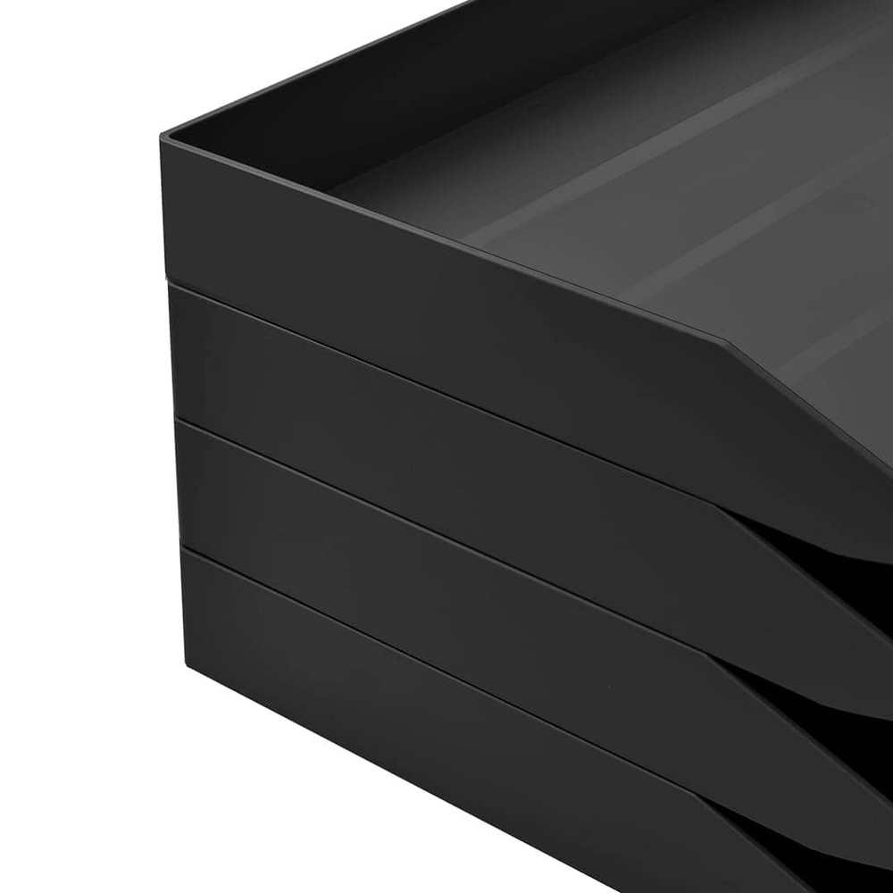 2 Tier Paper Organizer Letter Tray – Plastic Stackable Desk File Organizer, S...