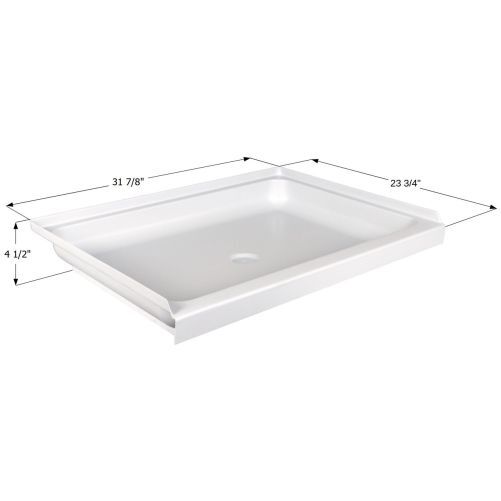 ICON 15236 RV Shower Pan Center Drain SP2432 - Polar White