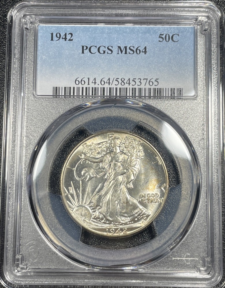 1942-P Walking Liberty Half Dollar 50c PCGS MS64 Uncirculated