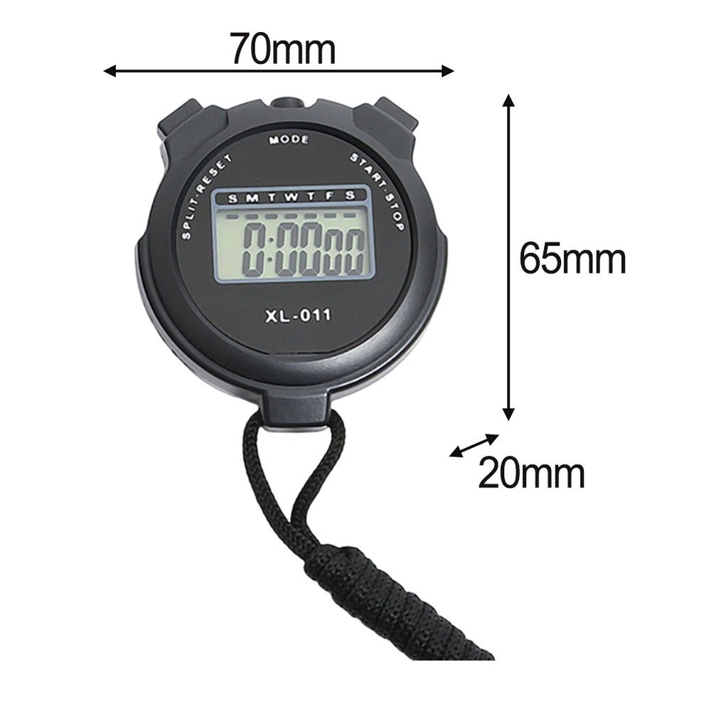 Waterproof Digital Stopwatch Compact Sports Timer Exercise Timing Device