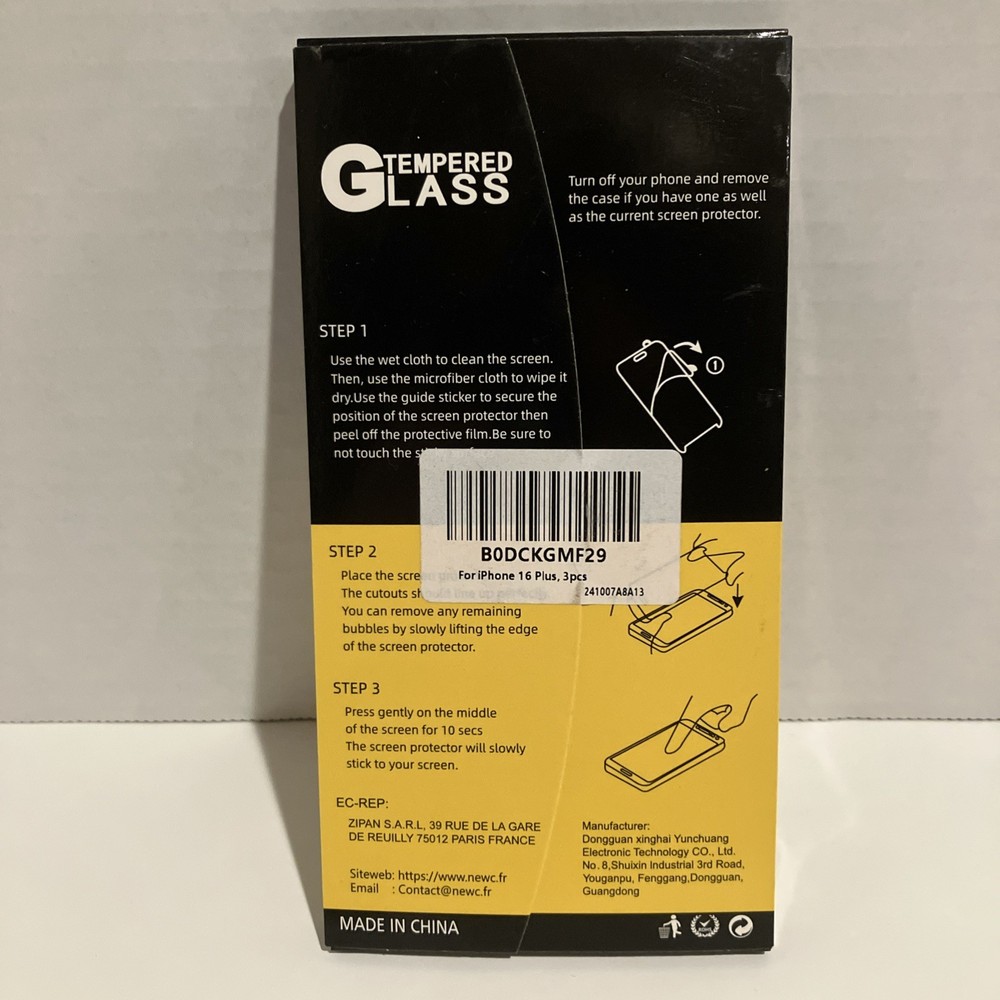 NEW’C for iPhone 16 Plus Screen Protector 9H Glass Kit