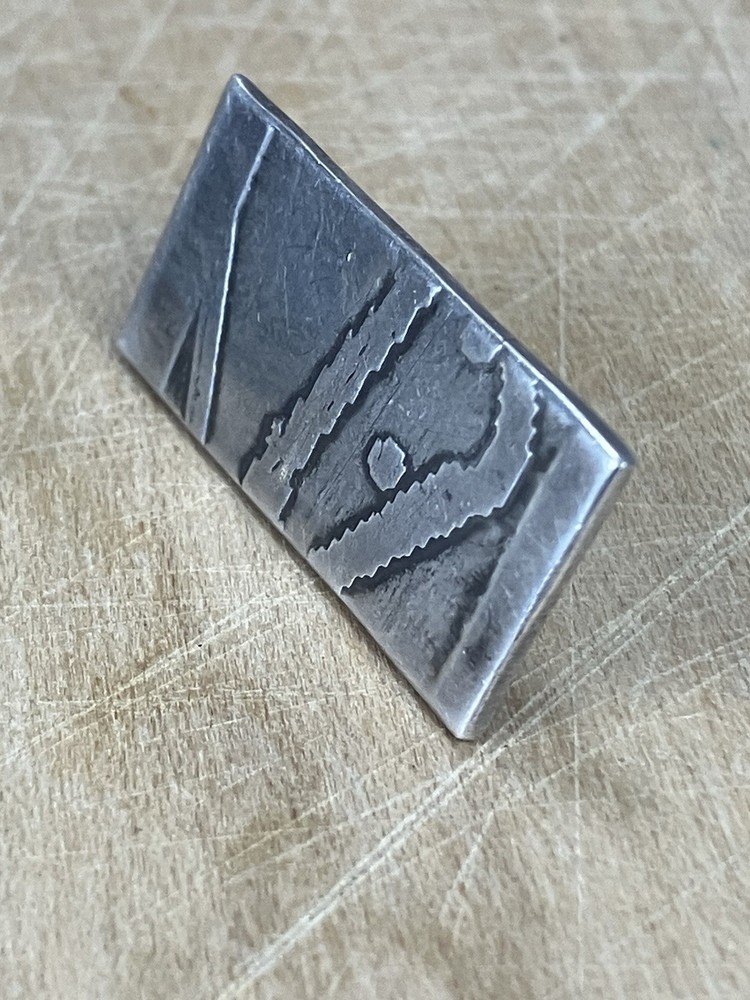 Handcrafted sterling silver studs featuring oxidized Southwestern Style Native