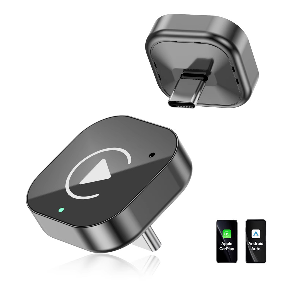 （Type-C）2 in 1 Carplay Dongle,Wireless Carplay Apapter USB C / Android Auto USB