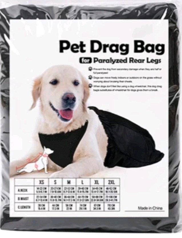 DogLemi Pet Drag Bag for Paralyzed Rear Legs Mobility Aid, Black, Multiple Sizes