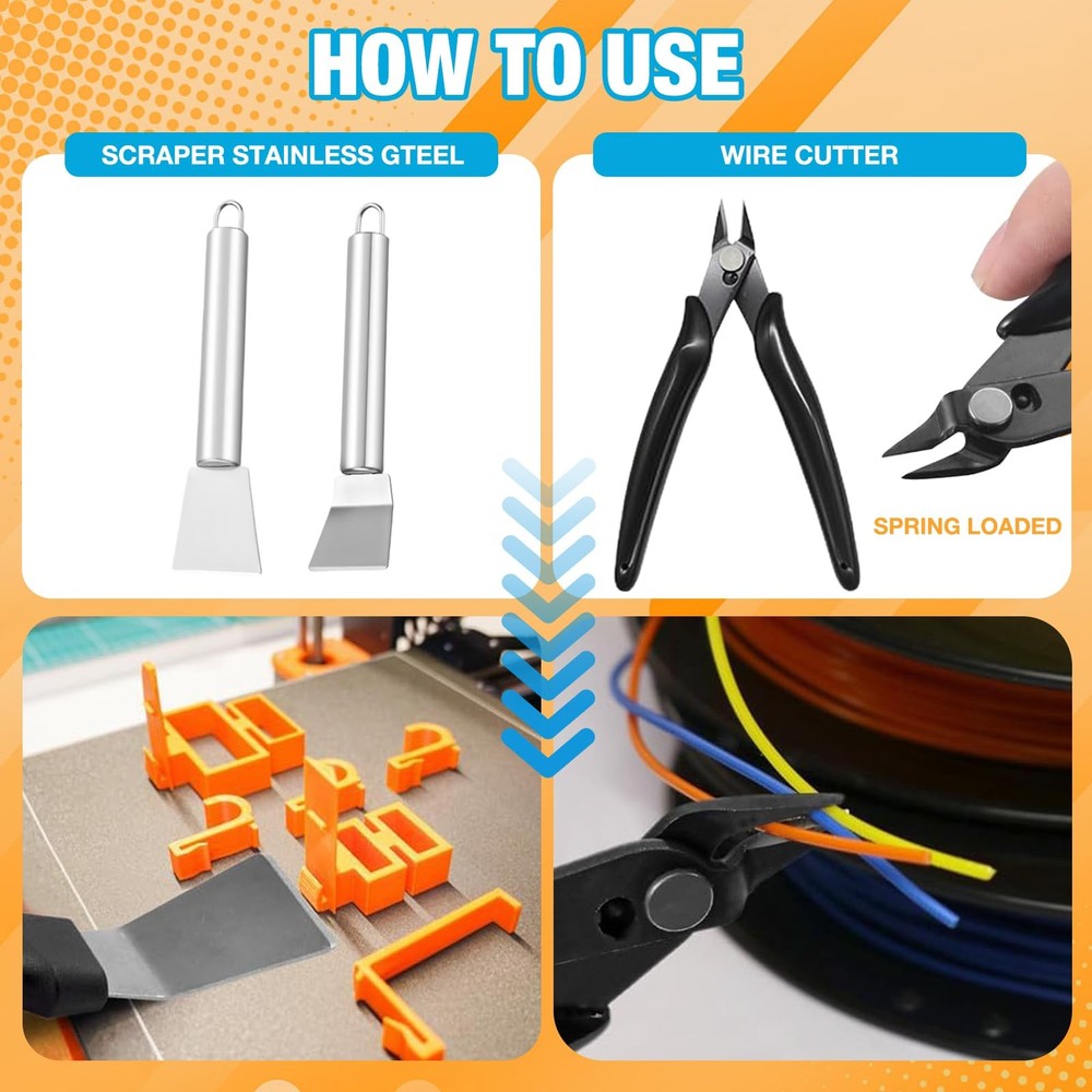 3D Printer Tool Kit Essential 3D Printer Tools Accessories for Removing, Smoo...