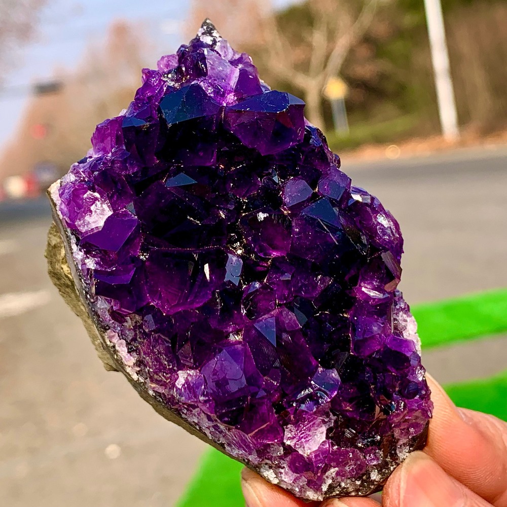 240G Natural Amethyst geode quartz cluster crystal specimen Healing