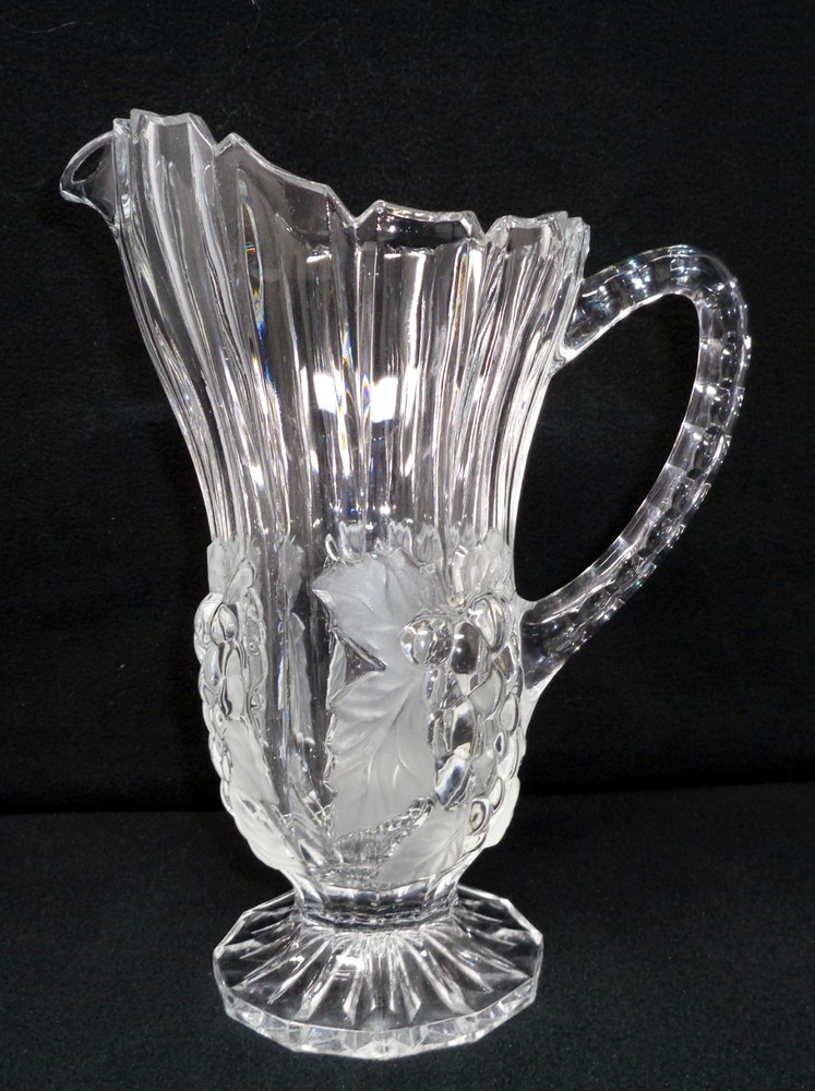Vintage Lead-Cut Crystal Handled Pitcher