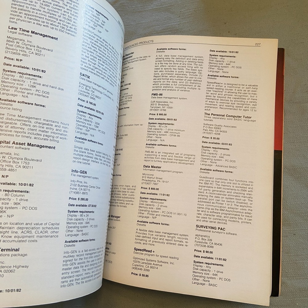 IBM PC Expansion Software Guide QUE BOOK Vintage Computer PC 1982 Ads Vendors