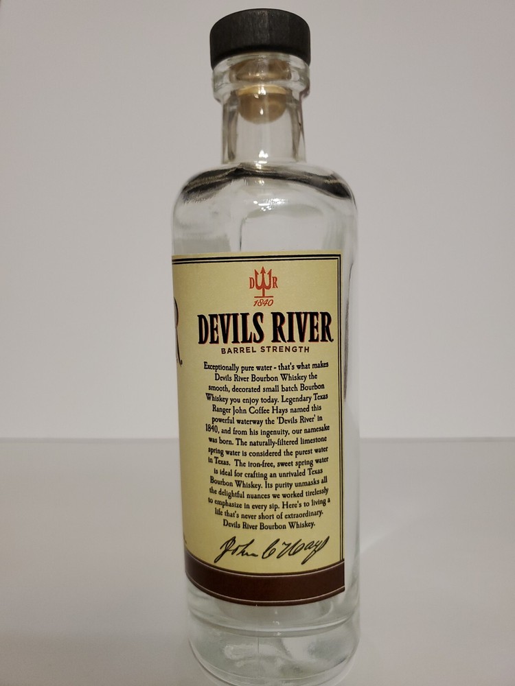 Empty Clear Bottle From Devils River 750ml Heavy Duty 9" Tall