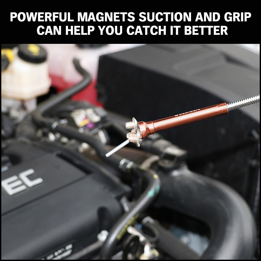 HORUSDY Magnet Pickup Tool Flexible Telescoping Claw LED Light Grabber Extend