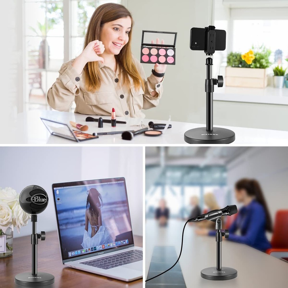 3 In 1 Multi Function Desktop Microphone Stand Adjustable Table Mic Stand With M