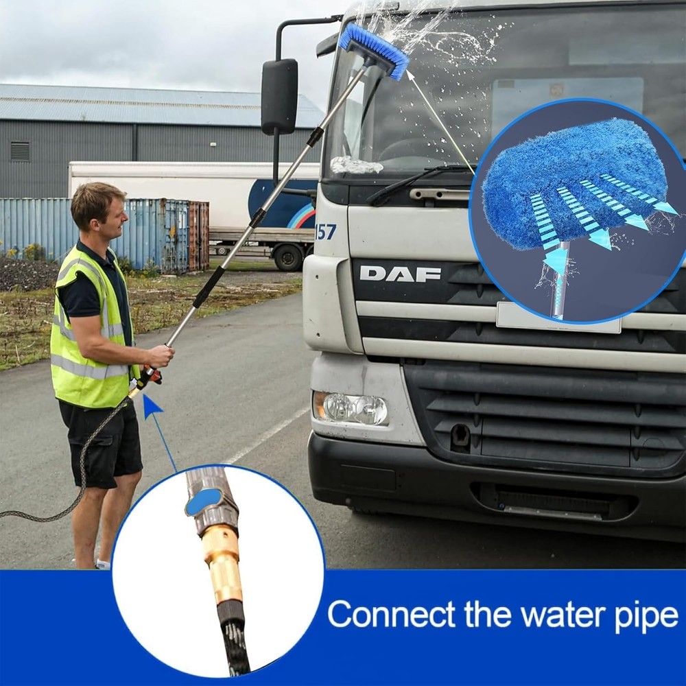 RV/Truck Wash Brush Kit – 68" Adjustable Aluminum Pole