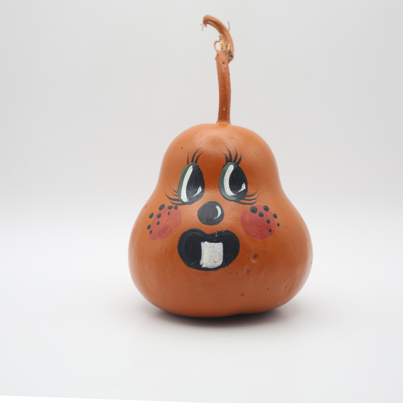 Hand Painted Jack-O-Lantern Gourd 5" in Height