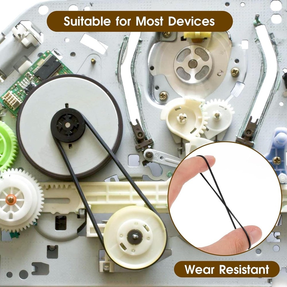 100 Rubber Belts for Cassette Player Repair - Smooth & Reliable Function