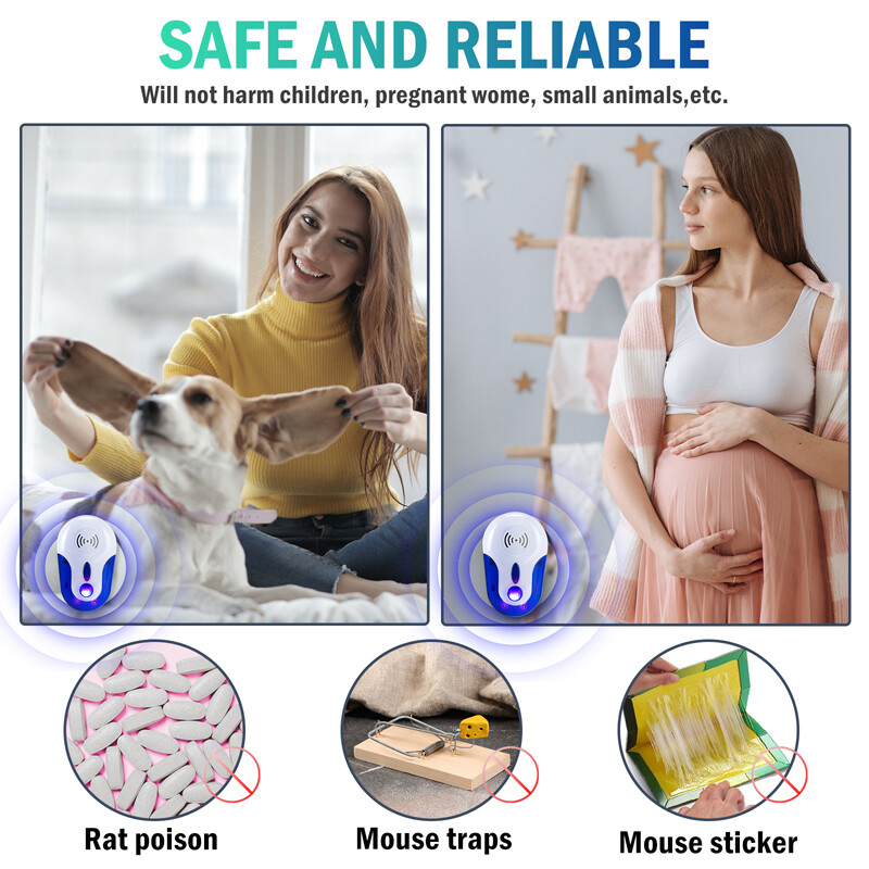 3-Pack Pest Bugs Insect Rodent Repeller: Plug-In Electronic Pest Control 60-150㎡