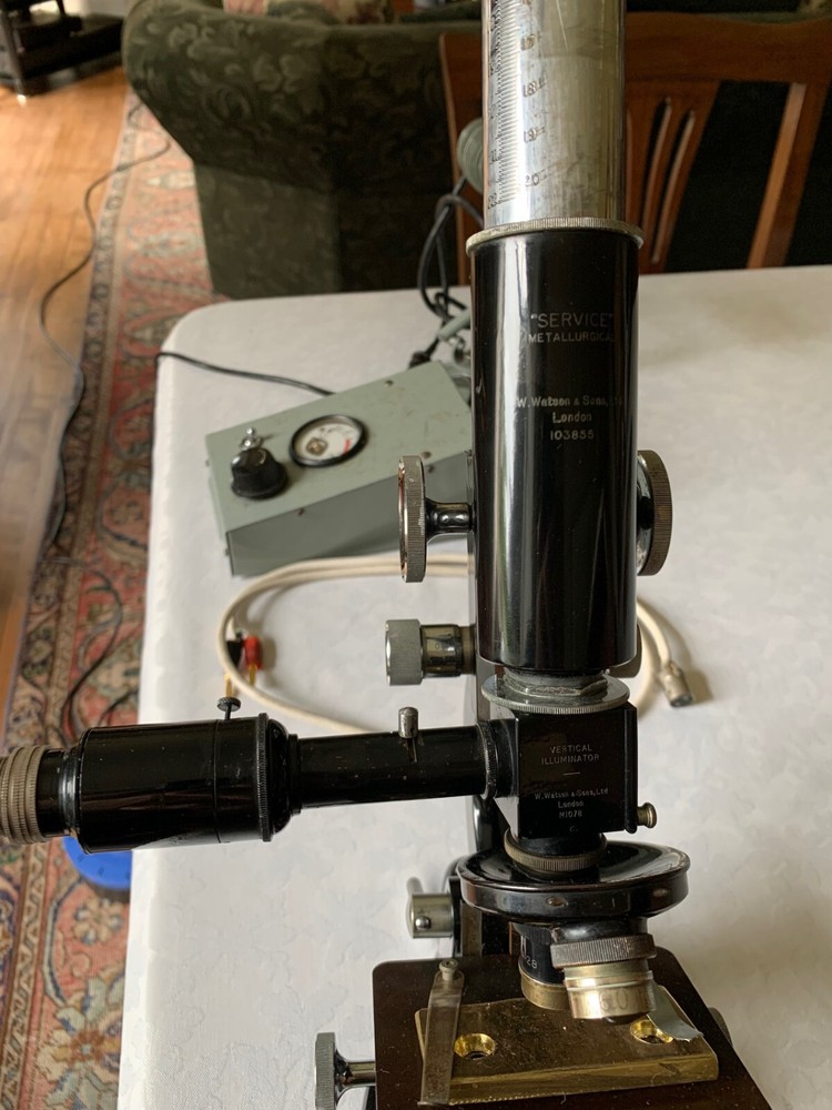 Vintage Watson Service - Reflected Light Metallurgical Microscope - c1950, Cased